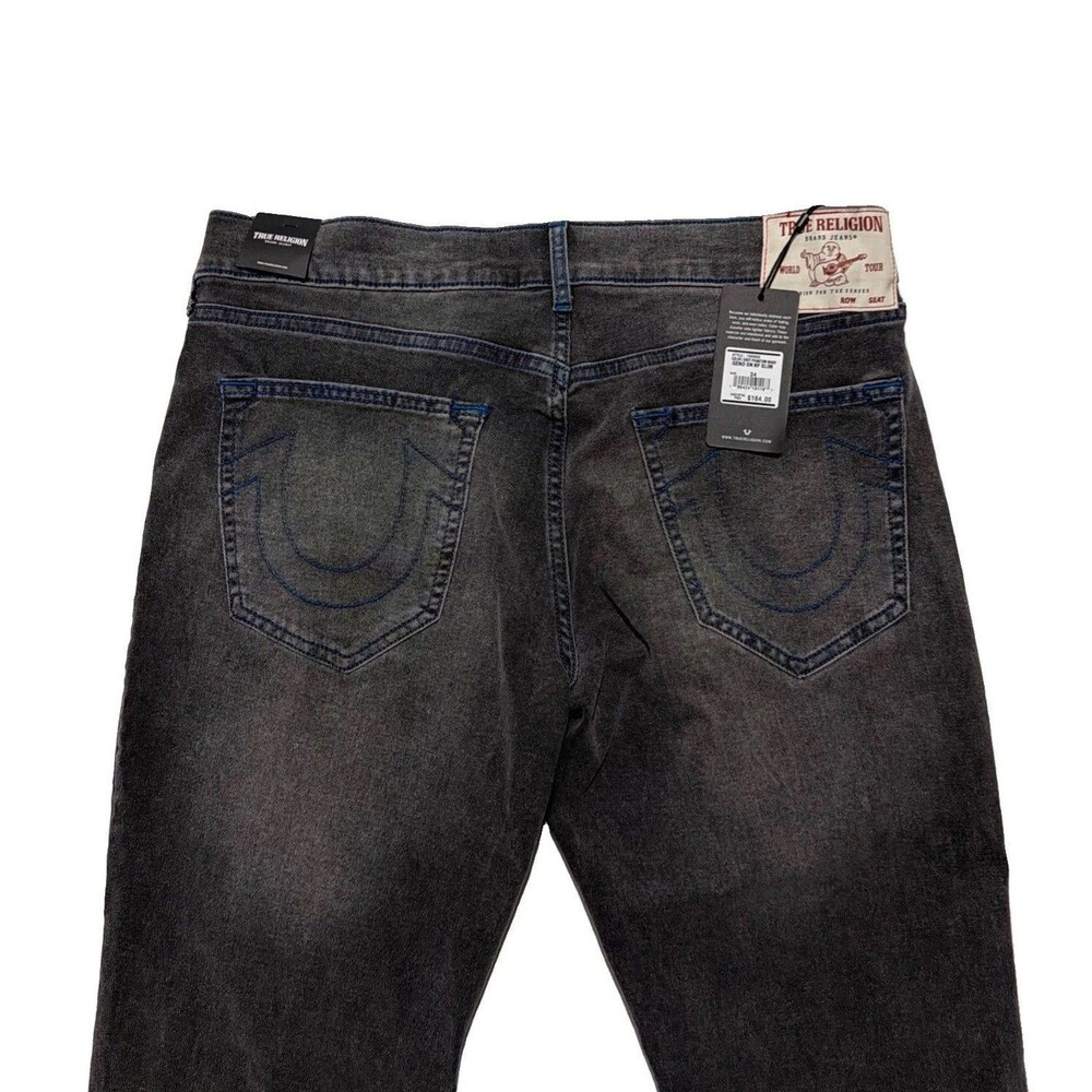 NWT True Religion Geno Men's Relaxed Slim Jeans Size 34x32 Grey Phantom Wash